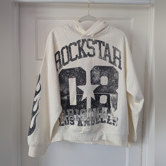 Rockstar Original Tops - Rockstar Originals Flamur White Oversized Hoodie